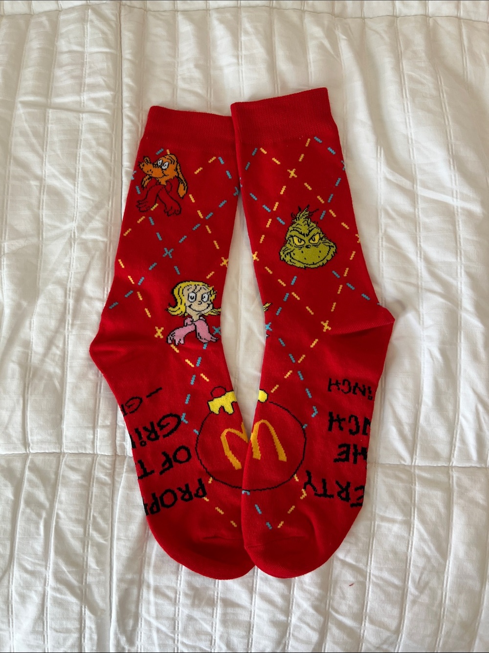 McDonald’s The Grinch Meal Red Holiday Socks